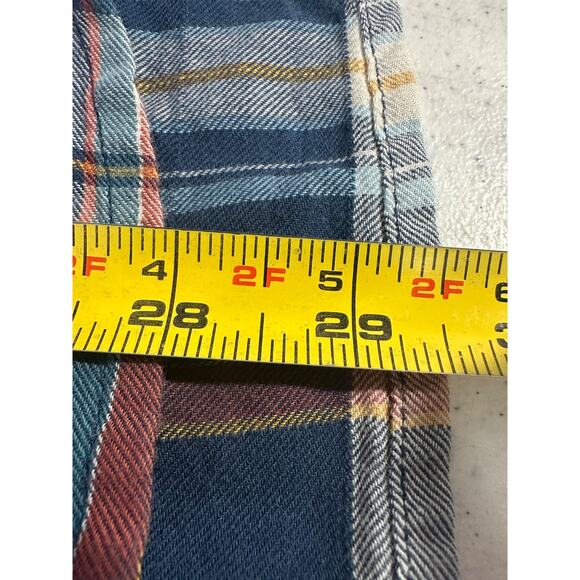 Guess Mens M Logan Regular Fit Blue Plaid Long Sleeve Button Up Shirt LS C16 - Picture 7 of 7